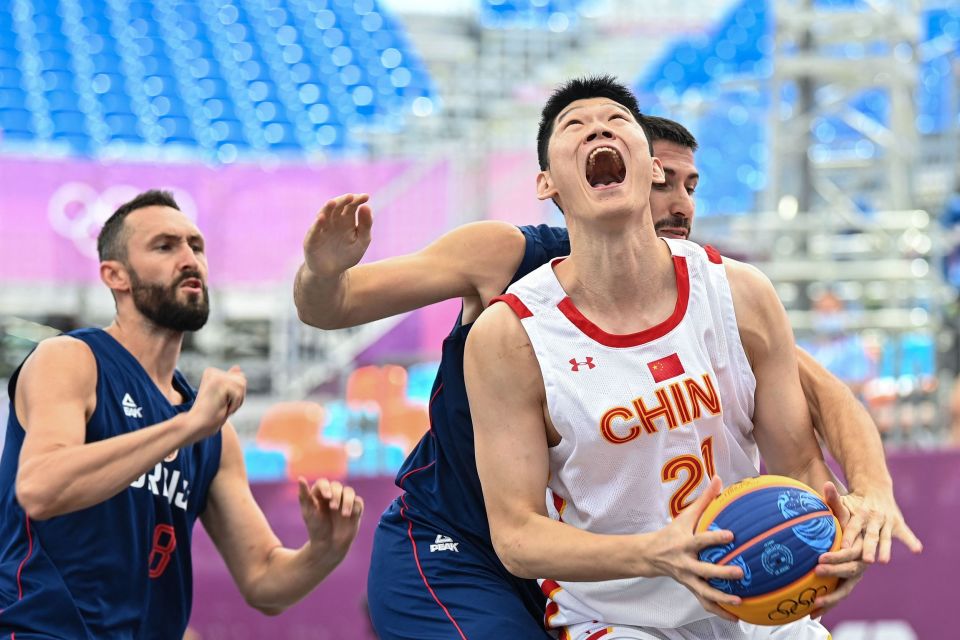 奥运-中国三人男篮不敌美国张宁7分赵嘉仁9分